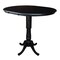 International Concepts Round 36 in Rd Top Pedestal Table, 12 in Leaf, 40.9 inH, Adjustable Height, Black, 36 W, 48 L, Wood K46-36RXT-6B-2 - alternate 2